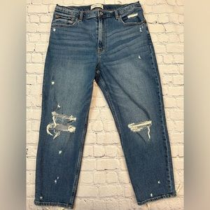 Abercrombie & Fitch High Rise Distressed Jeans